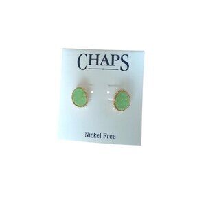 Chaps Green Crystals Stud Earrings